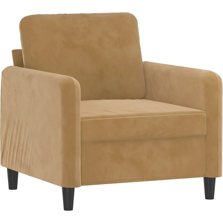 vidaXL Sessel mit Hocker Braun 60 cm Samt 3201171 – Bild 3