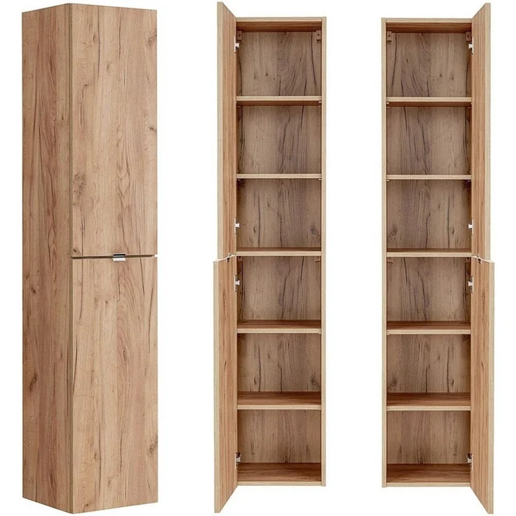 Badezimmer Hochschrank TOSKANA-56 in Wotaneiche Nb. B/H/T ca. 35/170/33cm – Bild 1