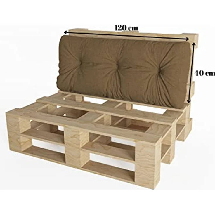 chilly pilley Palettenauflage Schaumflocken palettenkissen Palettenpolster Palettenmöbel Palettensofa Rückenlehne Sitzkissen Seitenkissen Set (3er Set Braun) – Bild 5