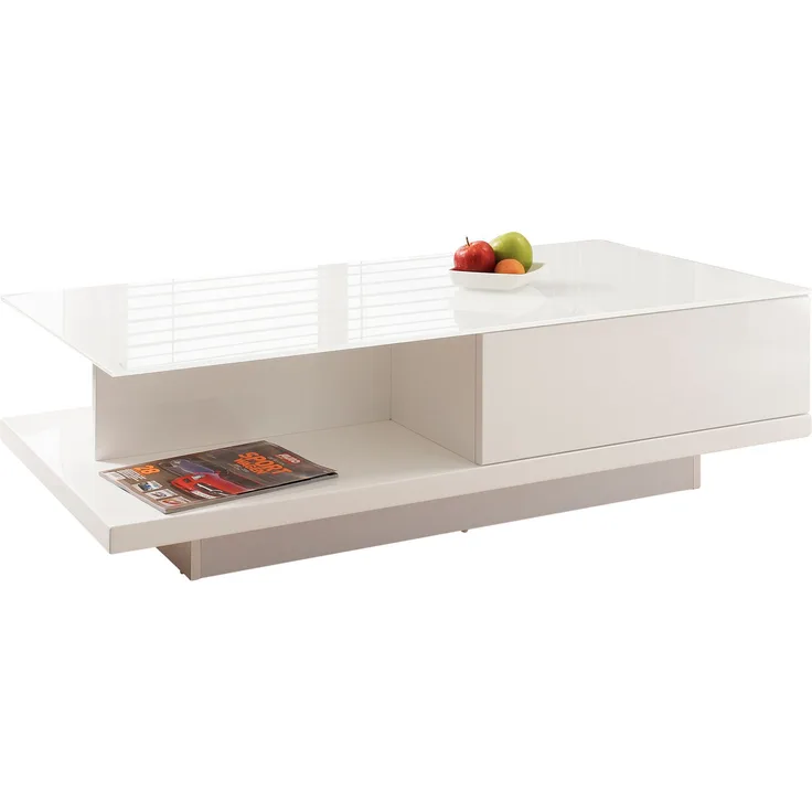 Couchtisch 60x120 weiss Glas Sofatisch Wohnzimmertisch Beistelltisch Tisch