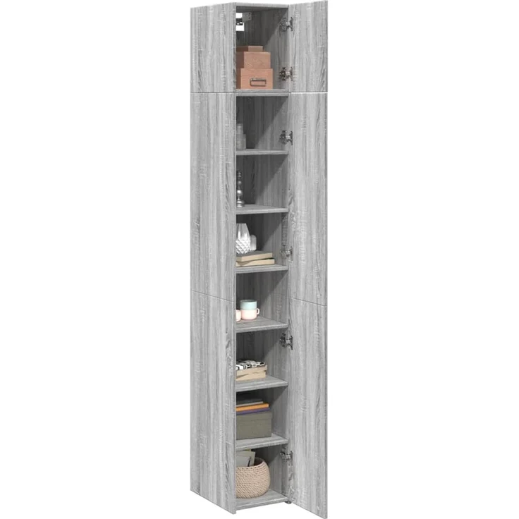 vidaXL Hochschrank Schmal Grau Sonoma 30x42,5x225 cm Holzwerkstoff 3281264 – Bild 3