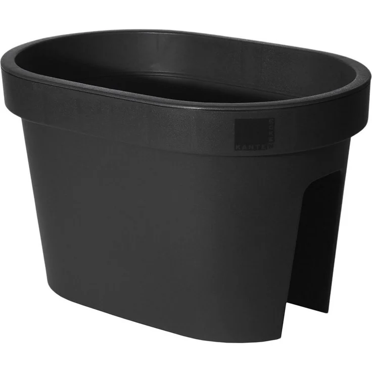 Spetebo Blumentopf Balkon Blumentopf OVAL - klein / anthrazit (Stück, 1 St, Pflanztopf), Kunststoff Pflanzkasten zum Einhängen – Bild 5