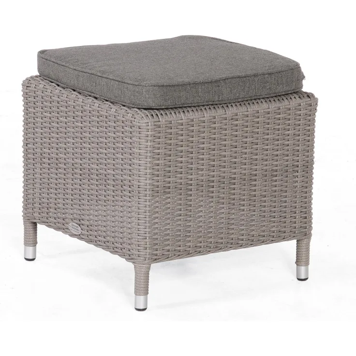 Sonnenpartner Garten-Fußhocker Solares Aluminium mit Polyrattan stone-grey Hocker