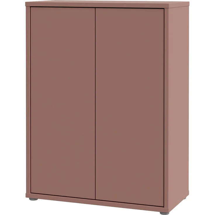Forte ALICE SPRINGS Schuhschrank 70 80, moderner Flurschrank mit 2 Türen und 4 Einlegeböden, Holzwerkstoff, Terrakotta, 74,5 cm breit x 99,1 cm hoch x 34,9 cm tief – Bild 8