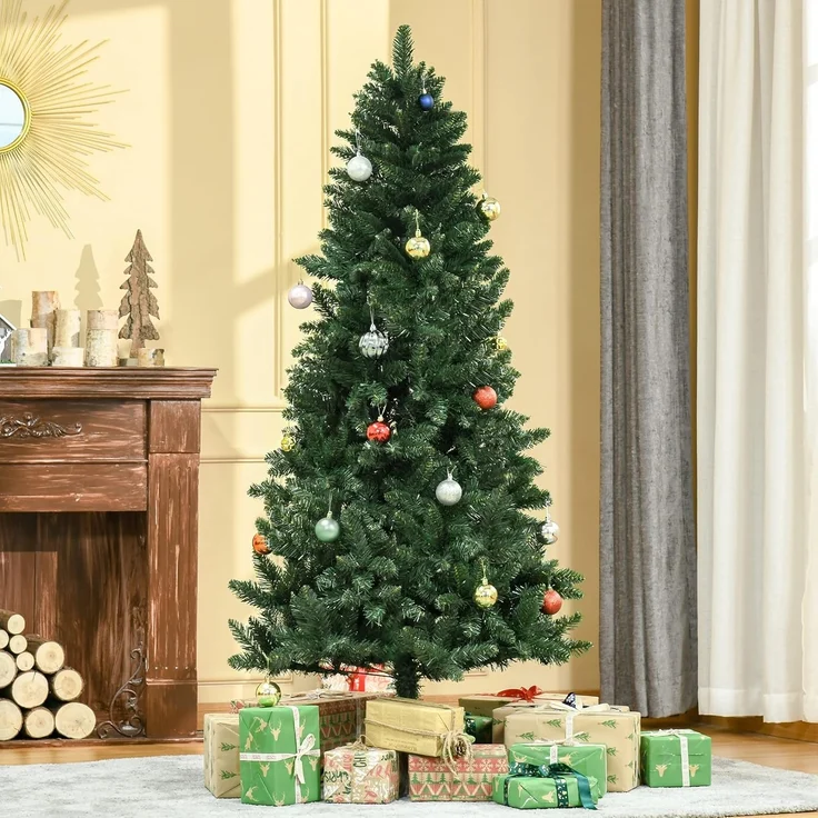 HOMCOM Künstlicher Weihnachtsbaum 180 cm, 724 Zweige, Kieferbaum, realistisches Aussehen, Grün – Bild 2