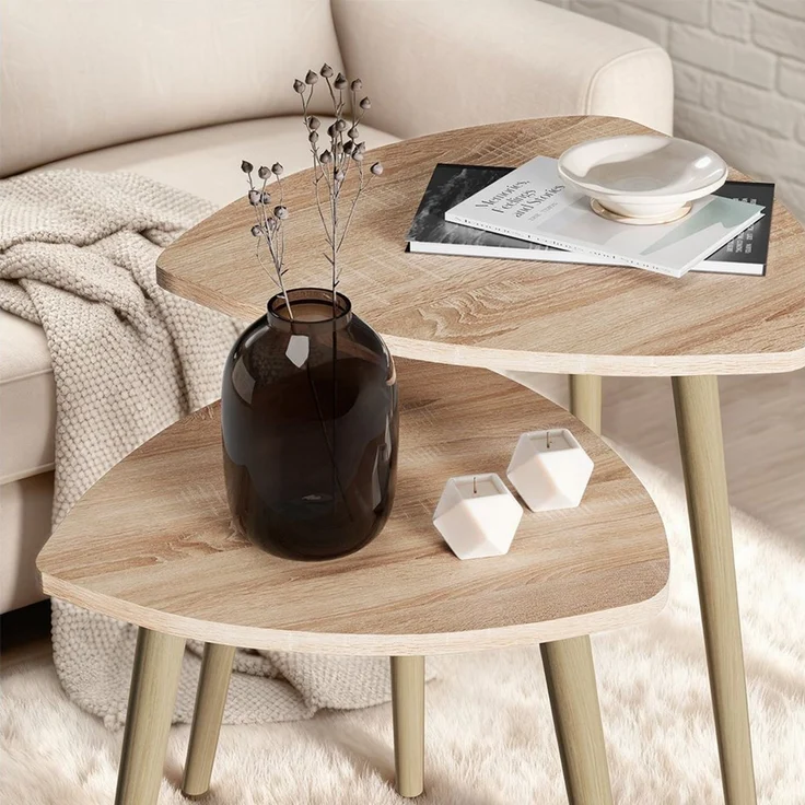 Vicco Couchtisch Twino, Sonoma, 48x45 cm 2er Set (2-St) – Bild 3