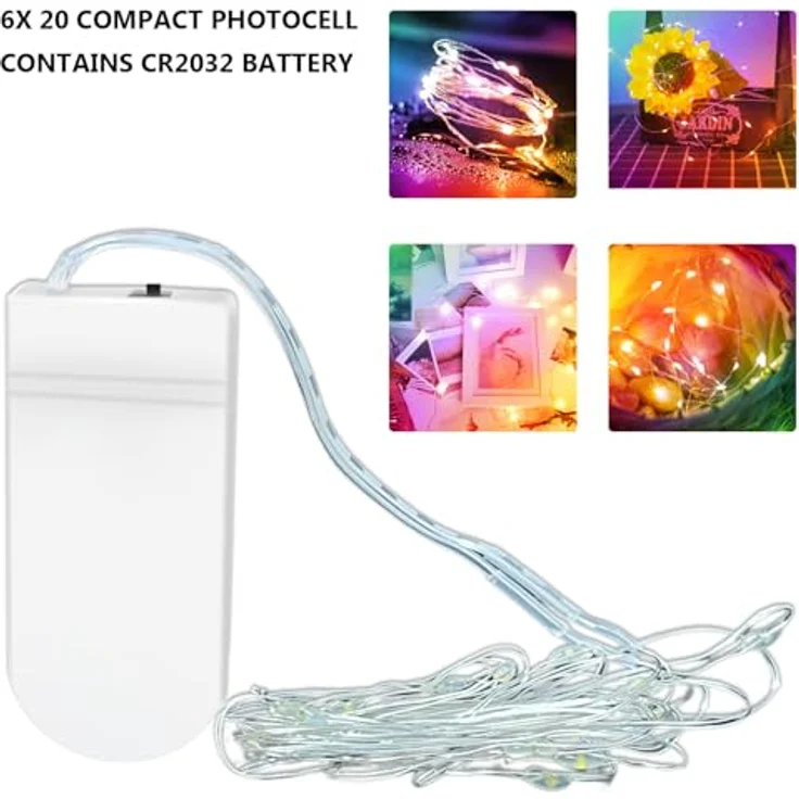 Jsdoin LED Mini Lichterkette mit Batterie, 6x20er Micro Lichterkette außen Batterie, 2M DIY kleine Lichterketten Wasserdicht für Party Hochzeit Weihnachten Beleuchtung Deko (Mehrfarbig) – Bild 3
