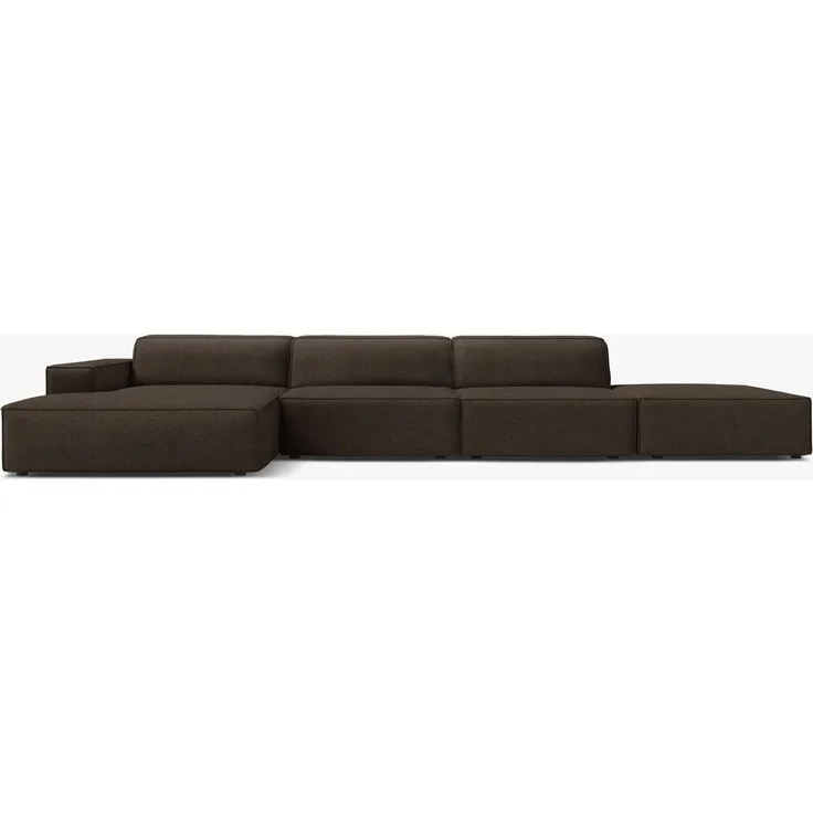 Micadoni Ecksofa Jodie 5-Sitzer Boucle Baloo Braun Links