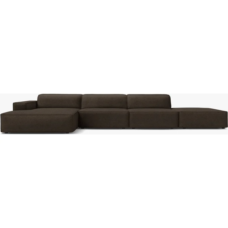 Micadoni Ecksofa Jodie 5-Sitzer Boucle Baloo Braun Links – Bild 1