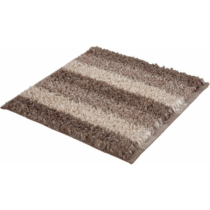 Kleine Wolke Badematte Lounge, Höhe 24 mm, rutschhemmend beschichtet, fußbodenheizungsgeeignet, Baumwolle, Kunstfaser, rechteckig, Badteppich, Fransenflor, gestreift, leichter Glanzeffekt, waschbar – Bild 2