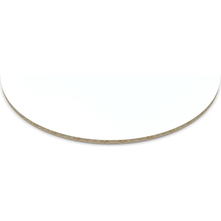 Dekor Spanplatte 28mm Tischplatte rund melaminharzbeschichtet weiß mit ABS Kante Umleimer - Größe 110 x 110 cm - Höhe 2,8 cm - Farbe Icy White – Bild 3
