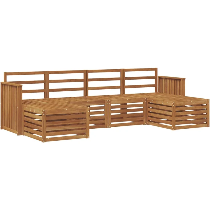 vidaXL Outdoor-Sofagarnitur 6 stk. 6-Sitzer Natur Massivholz Akazie 3375244 – Bild 2