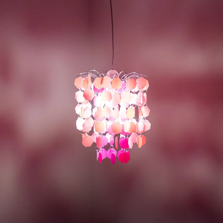 RGB LED Hängeleuchte, rosa-pink, App- und Sprachsteuerung, 32 cm – Bild 6