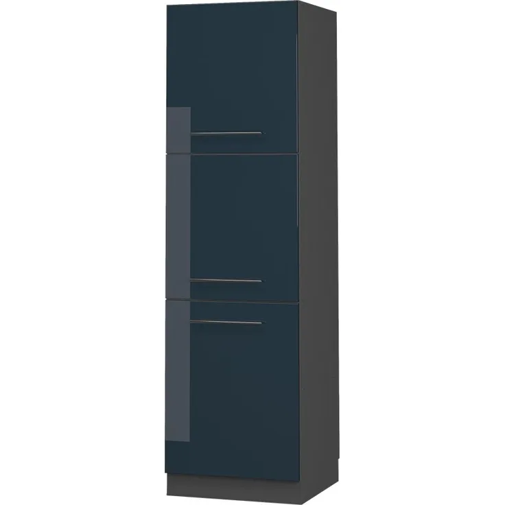 Herdumbauschrank Fame-Line Dunkelblau Hochglanz 60 cm Vicco