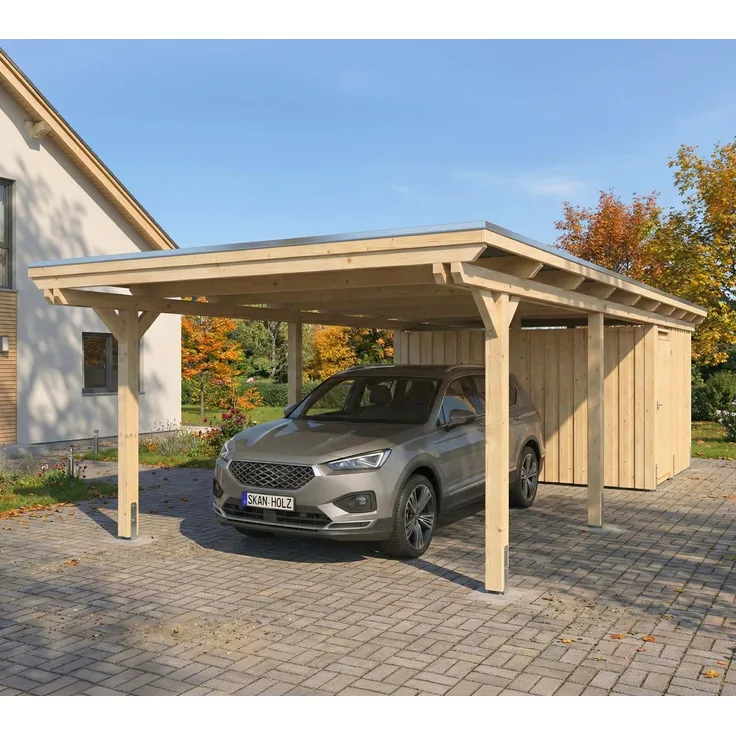 Skan Holz Emsland | Holz Carport mit Schuppen |