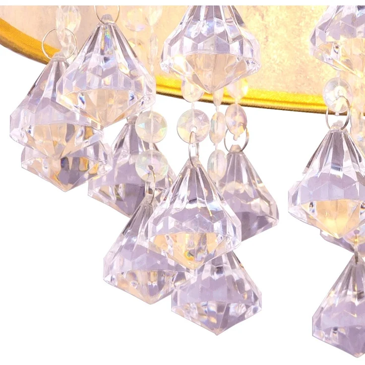 LED Deckenleuchte im Blattgold Design mit Kristallen, AMY – Bild 8