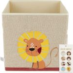 Praktische Spielzeugbox fürs Kinderzimmer, Löwe, natur, 33 x 33 x 33 cm, von Bieco