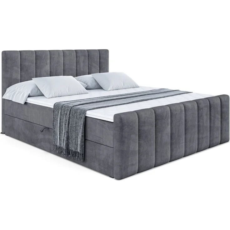 ALTDECOR Boxbett OTTA-Z (Multipocket-Matratze H4, H3 Matratze Bonellfederung, Topper, Kopfteil), Doppelbett mit Fußteil – Bild 2