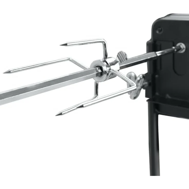 BBQ-Toro Lagerfeuer-Grillspieß Grillspieß Set 93,5 cm, 2 Fleischnadeln, Grillspieß mit Motor, Hähnche, Batterien nicht im Lieferumfang enthalten – Bild 5