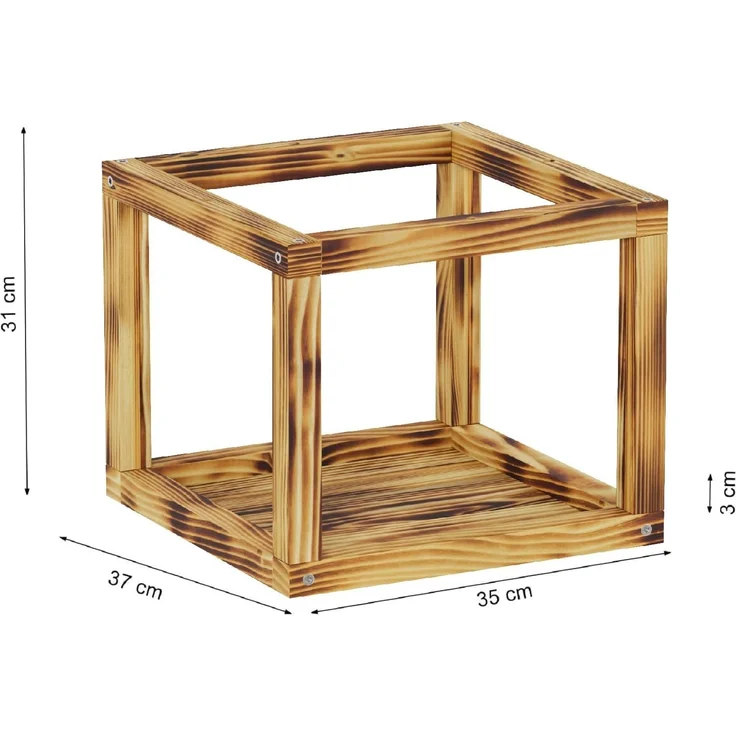 QLS Katzen-Kletterwand Deckenmontage Geflammt mit 2 Brücken und 3 Liegen, aus Kiefernholz für Spaß und Entspannung 5-tlg. – Bild 2