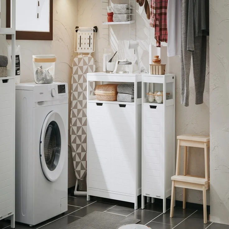 SoBuy BZR121-W Badunterschrank, MDF, Lackiert, Weiß, 70 x 90 x 35 cm – Bild 2