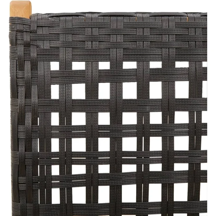 vidaXL Gartenstuhl Verstellbar 6 Stk. Schwarz Poly Rattan Massivholz 3214521 – Bild 8