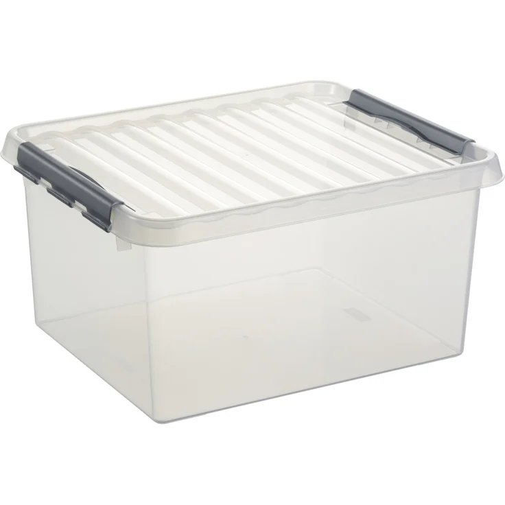 3 Stück Aufbewahrungsbox Q-Line 36L transparent mit Deckel Kunststoffbox – Bild 4