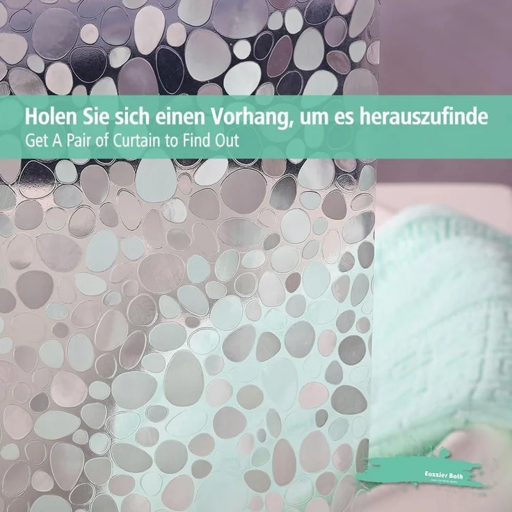 Eazzier Bath 3D Eva Duschvorhang 183x200cm mit Kieselsteinen – Bild 6