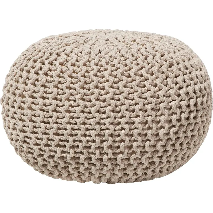 Pouf beige ⌀ 40 cm CONRAD