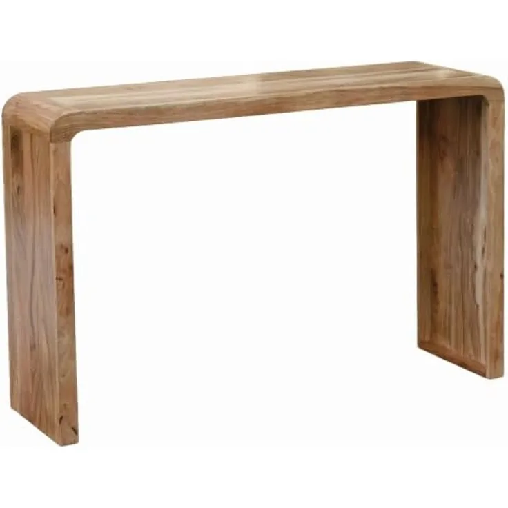FINEBUY Konsolentisch FB117941 Flurtisch 120cm Ablagetisch Massivholz Anrichte Handmade (Elegantes Beistellmöbel für deinen Flur), Modernes Holzmöbel mit abgerundeten Ecken