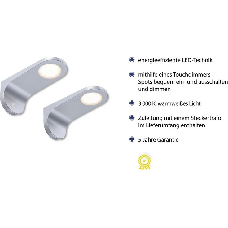 Paul Neuhaus Unterschrankleuchte AMON, Dimmfunktion, LED fest integriert, Warmweiß, LED Unterbauleuchte, Küchenlampe, dimmbar über Touchdimmer – Bild 2