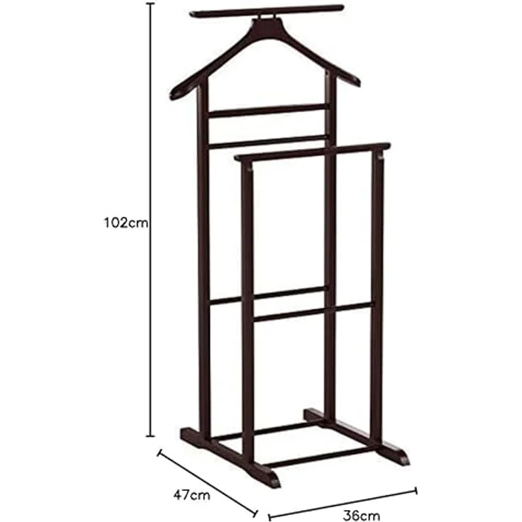 HAKU Möbel Herrendiener, Massivholz, tabak, B 47 x T 36 x H 102 cm – Bild 6