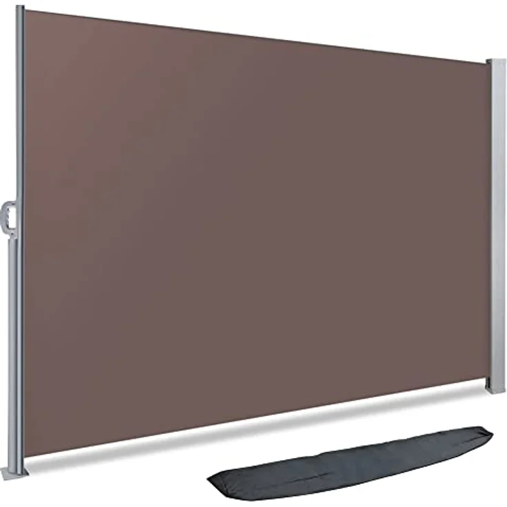 VOUNOT Seitenmarkise Ausziehbar für Balkon, Garten und Terrasse, Sichtschutz, Windschutz, Wasserdicht, Sonnenschutz, 140x300 cm, Braun – Bild 2