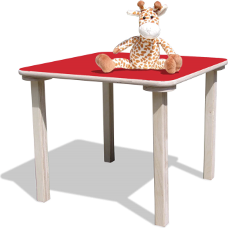 ELI Kindertisch - mit Bunter Tischplatte - Quadratisch - Rot – Bild 2