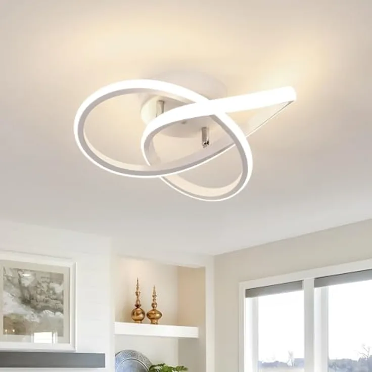 Comely Deckenlampe LED, 30W 3300LM LED Deckenleuchte Modern, Kreative Blumenform LED Deckenbeleuchtung für Schlafzimmer Flur Küche Balkon, 4500K Natürliches Licht, Weiß