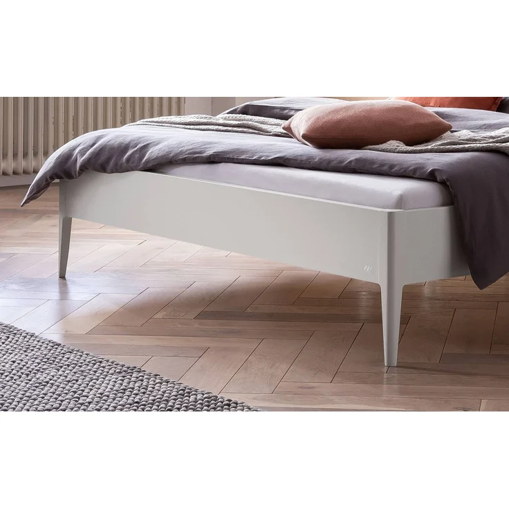 Hasena Polsterbett Pistoia Grau-Weiß mit gepolstertem Kopfteil 200x200 cm, Komforthöhe 25 cm MDF weiss deckend – Bild 4