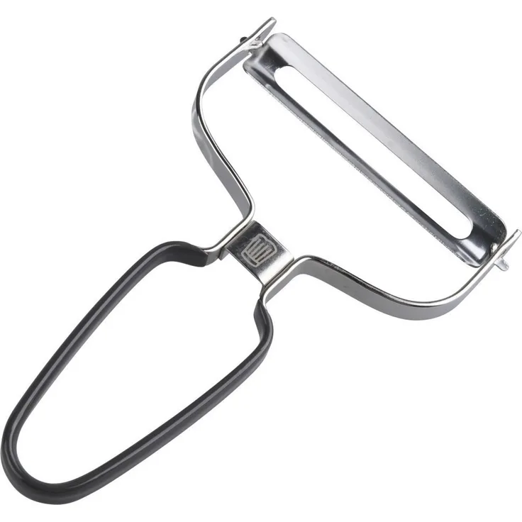 Chefkoch trifft Fackelmann Sparschäler extra breiter Ziehschäler – 150x102x11mm – Anti-Rutsch Griff