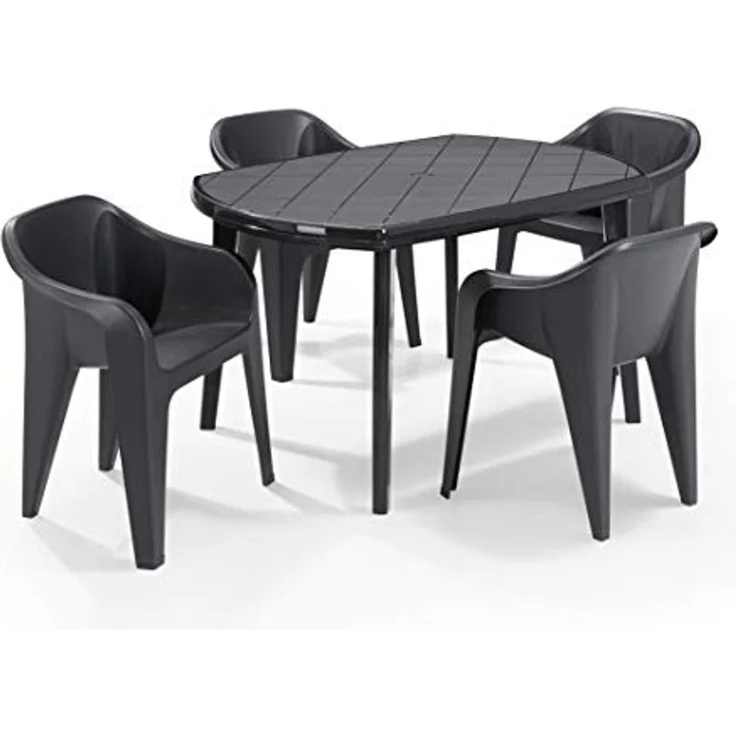 Gartentisch >Elise< in graphit, Kunststoff - 137 x 73 x 90 cm (BxHxT) – Bild 4