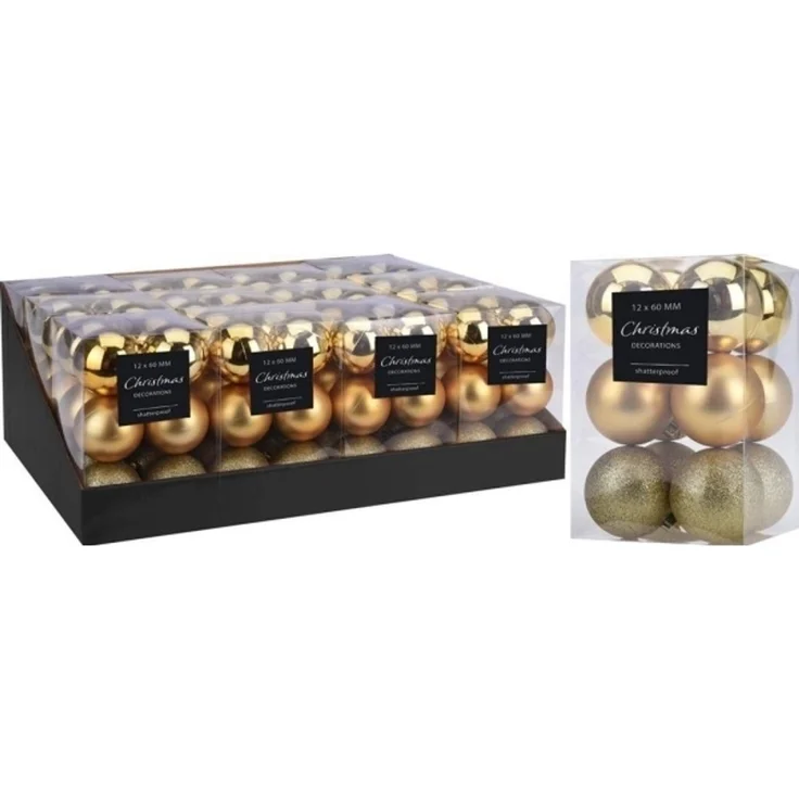 Affek Design Weihnachtsdeko Set 12 Kugeln 6 cm gold