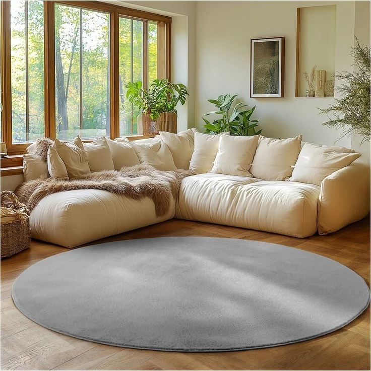 SIMPEX24 Teppich Unicolor - Einfarbig, Rund, Höhe: 11 mm, Perfekt geeignet für Wohnzimmer, Schlafzimmer,Kinderzimmer – Bild 5