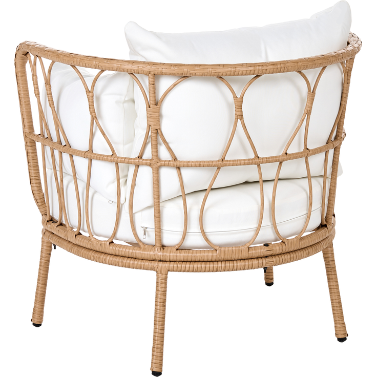 Gartensessel FONNI mit Fußstütze Polyrattan Hellbraun – Bild 6