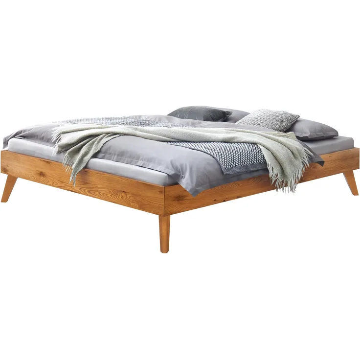 Hasena Trento Calvari Massivholzbett 140x200 Wildeiche natur, geölt 25