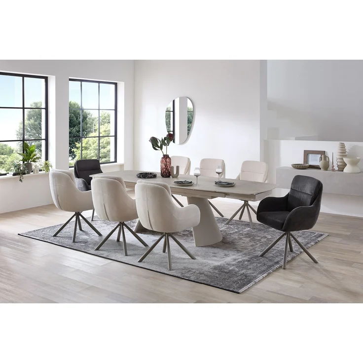 Esstisch >Kelso< (ausziehbar) in Travertin - Optik, beige - 200/280x76x100 (BxHxT) – Bild 3
