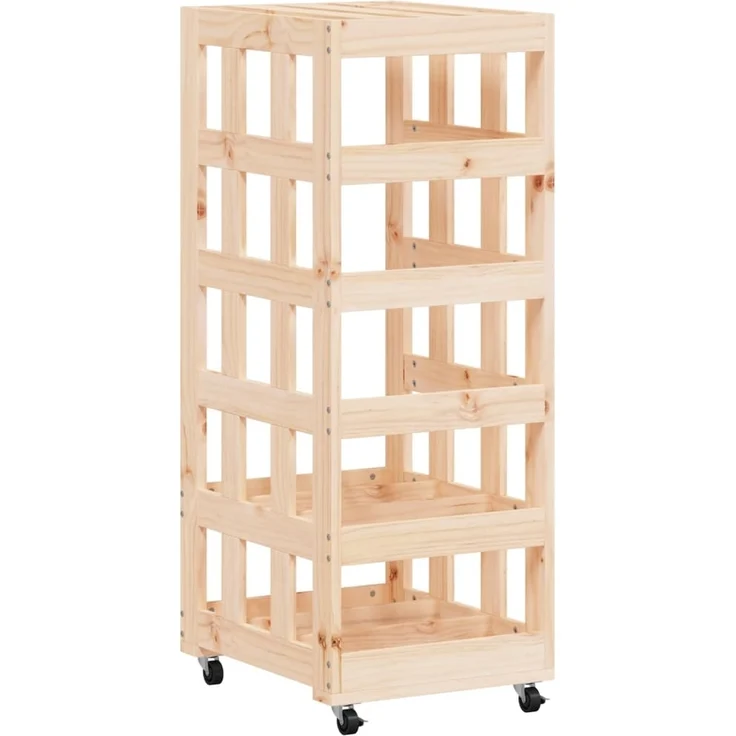 vidaXL Kaminholzregal mit Rollen 40x49x110 cm Massivholz Kiefer 832327 – Bild 3