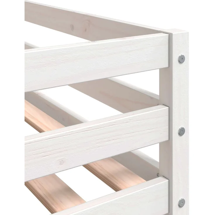 vidaXL Etagenbett mit Vorhängen Weiß & Schwarz 80x200 cm Kiefernholz 3283991 – Bild 6