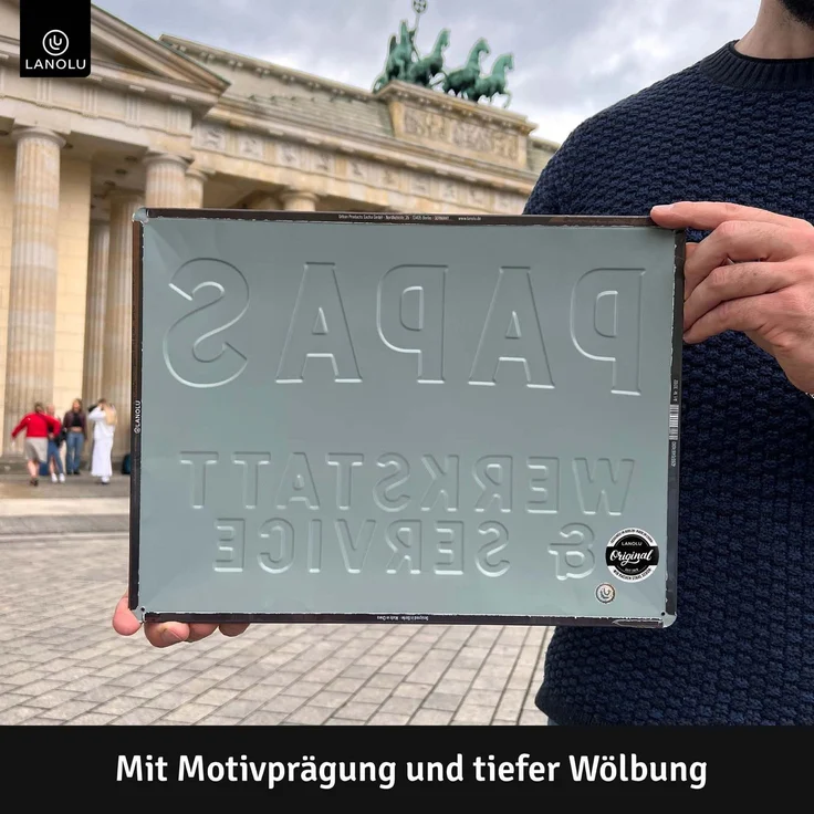LANOLU Blechschild Werkstatt & Service Papa - 30x40cm – Metall – Mehrfarbig – 30102 – Bild 3