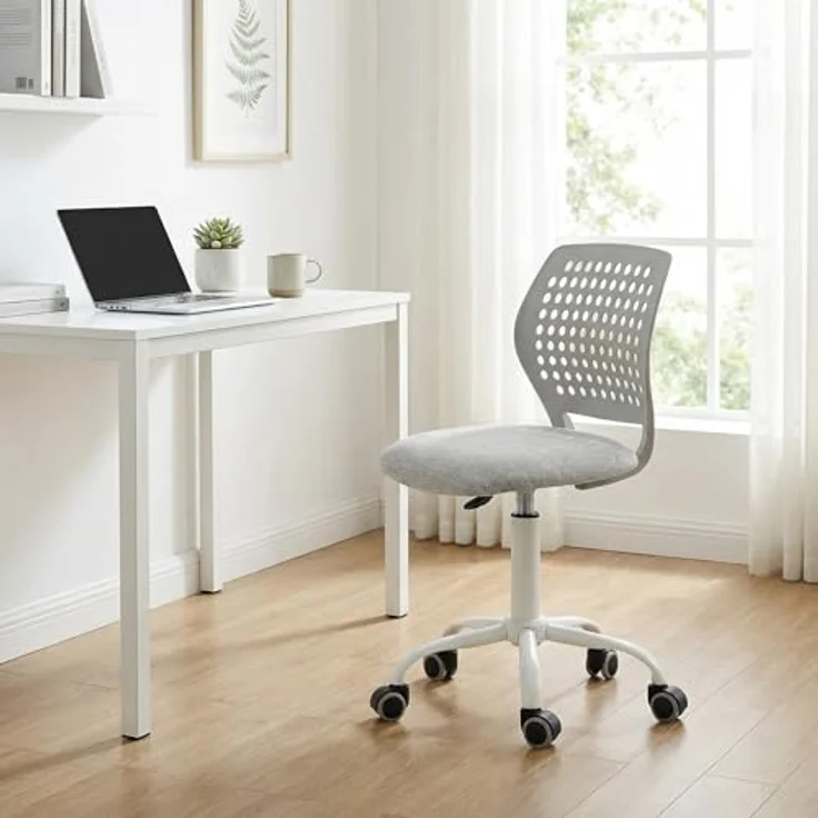 FurnitureR Bürostühle, Schreibtischstuhl ohne Armlehnen, Höhenverstellbarer Drehstuhl mit Rollen, Ergonomischer Schreibtischstuhl für Home Office & Studium, 360° Drehbar, 3 Farben wählbar – Bild 1