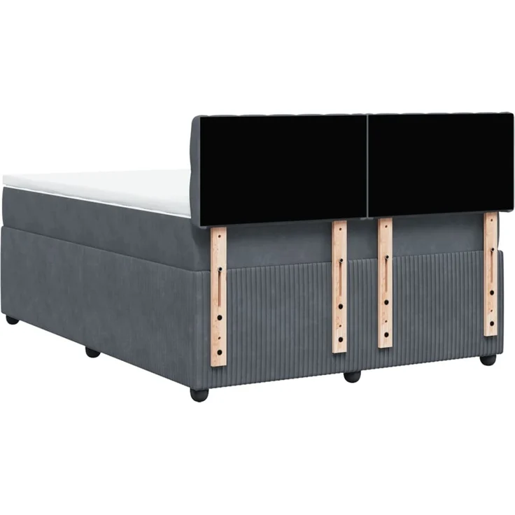 vidaXL Boxspringbett, mit Matratze, Samt Dunkelgrau, 140x200 cm – Bild 10
