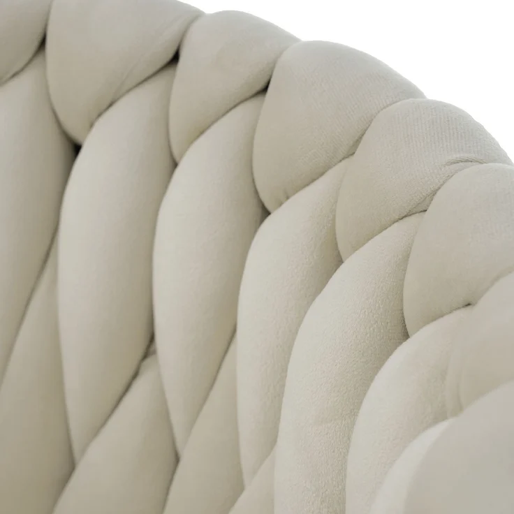 Merax Samt-Esszimmerstuhl, 4er set, Schlafzimmer-Drehstuhl, Freizeit-Drehstuhl mit vier Stützbeinen aus Metall, beige – Bild 9