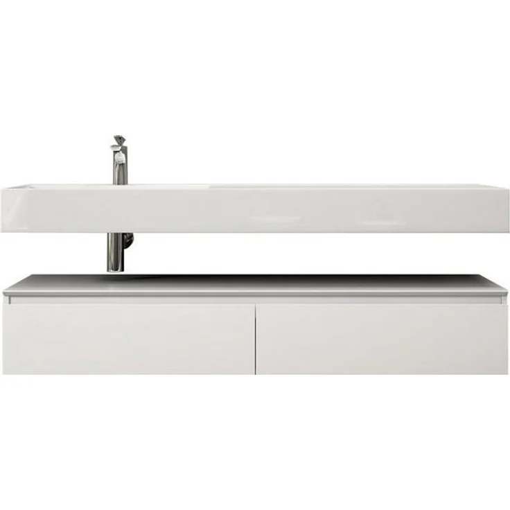 doporro Waschbeckenunterschrank Badmöbel Set Holzstruktur Schubladen Unterschrank Soft-Close MDF UP – Bild 4